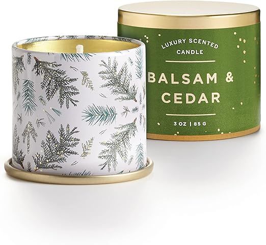 Illume Noble Holiday Collection Balsam & Cedar Demi Vanity Tin, 3 oz Candle, 3 Ounce | Amazon (US)