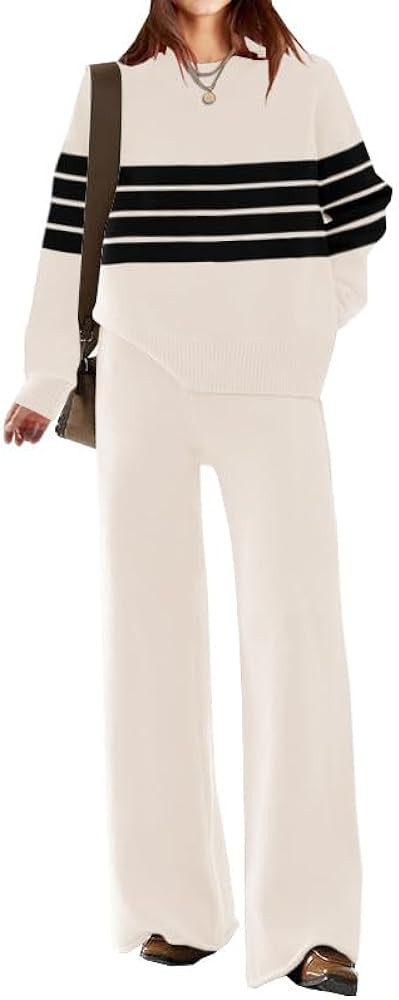 ETCYY NEW Womens Elegant Lounge Sets Knitted Sweatsuit Sets 2 Piece Outfits with Sweater Tops and... | Amazon (US)