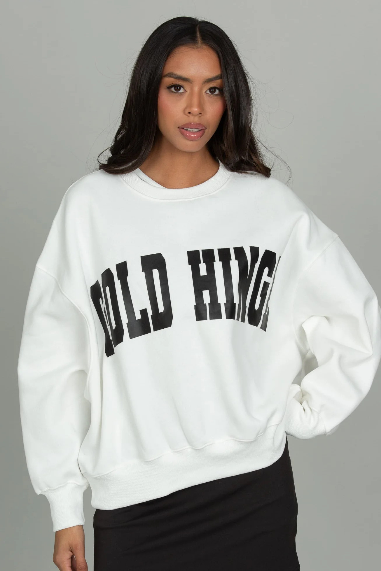 Ivory GH Wide Arm Sweatshirt | Gold Hinge