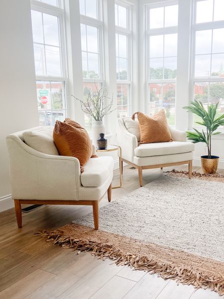 We frequently use accent chairs with light colored upholstery to brighten up a space.
.
.
.
Target 
Studio McGee
Accent Chair 
Wooden Arms
Fall Accents
Modern Farmhouse 

#LTKstyletip #LTKhome #LTKbeauty