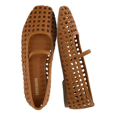 CUSHIONAIRE Women's Weavy Squared Toe Woven Ballet Flat, +Memory Foam, Wide Widths Available BEIGE 9W | Target