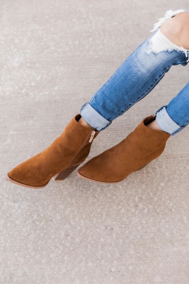 Cecilia Brown Booties | The Pink Lily Boutique