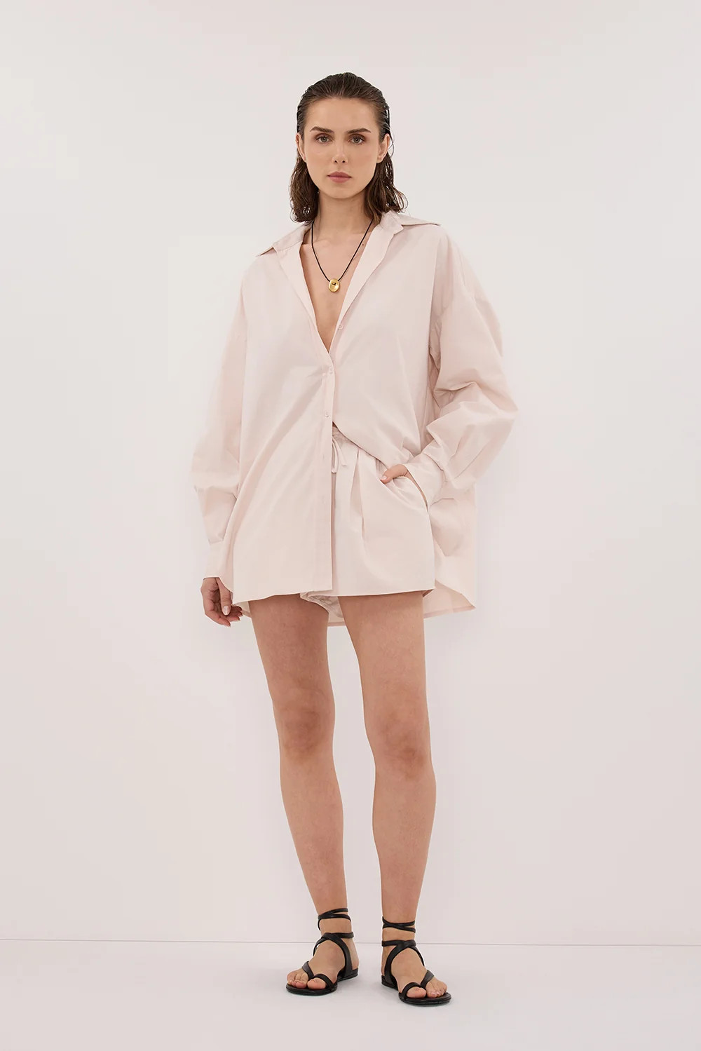 RAQUEL POWDER COTTON POPLIN SHIRT | DISSH