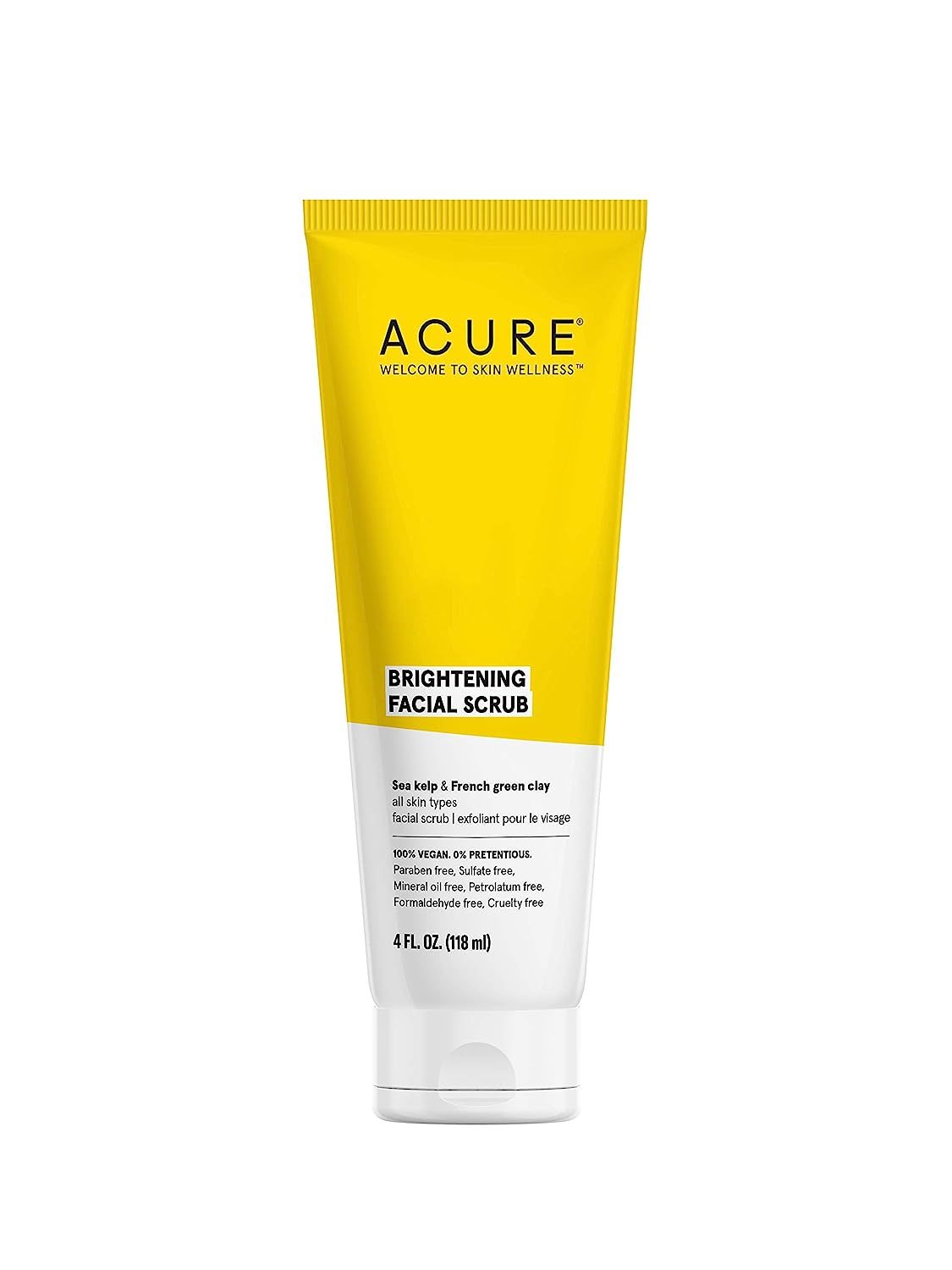 Acure Brightening Facial Scrub |100% Vegan |For A Brighter Appearance | Sea Kelp & French Green C... | Amazon (US)