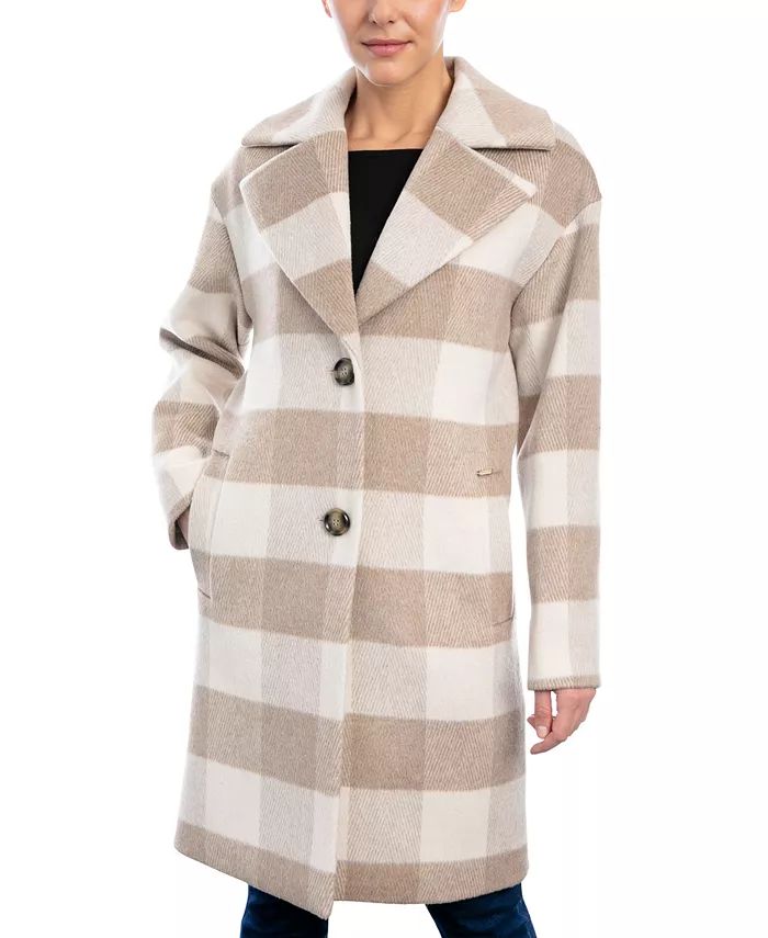 Michael Kors Women's Plaid Drop-Shoulder Coat & Reviews - Coats & Jackets - Women - Macy's | Macys (US)