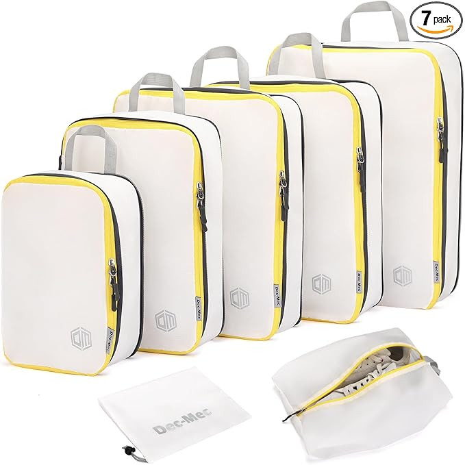 7 Set Ultralight Nylon Compression Packing Cubes Travel Packing Organizers for Carry on suitcase,... | Amazon (US)