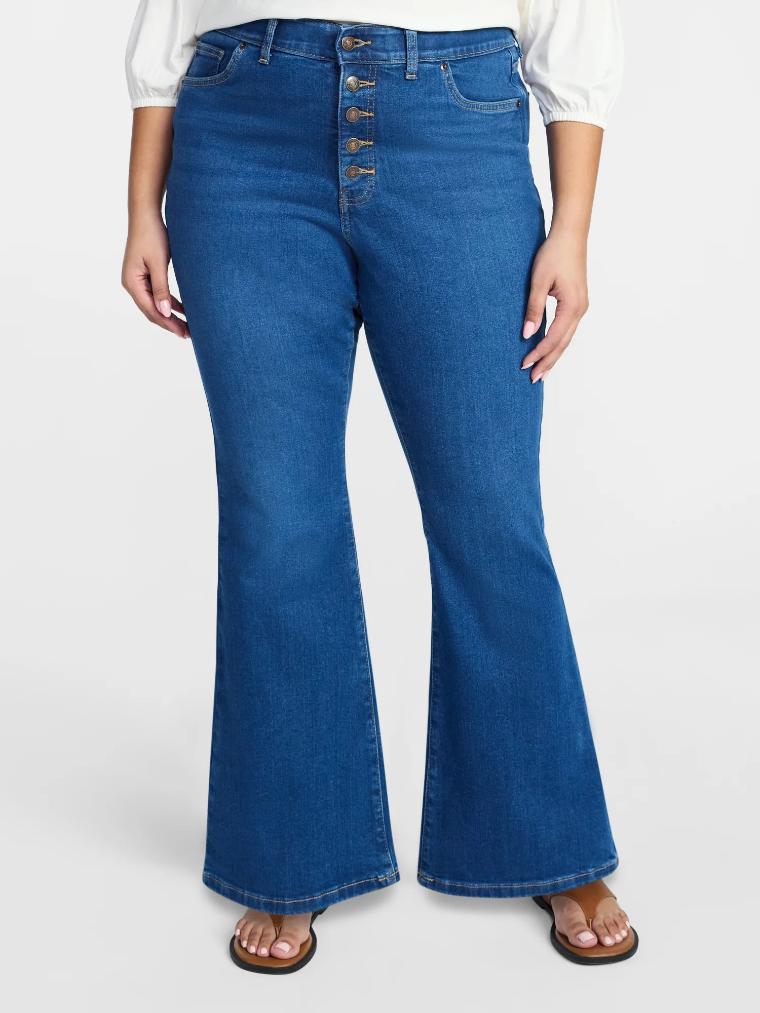 Alfred Dunner Women's Plus Size Casual Elastic Waist Denim Pull-On Jeans $29.99 | Walmart (US)