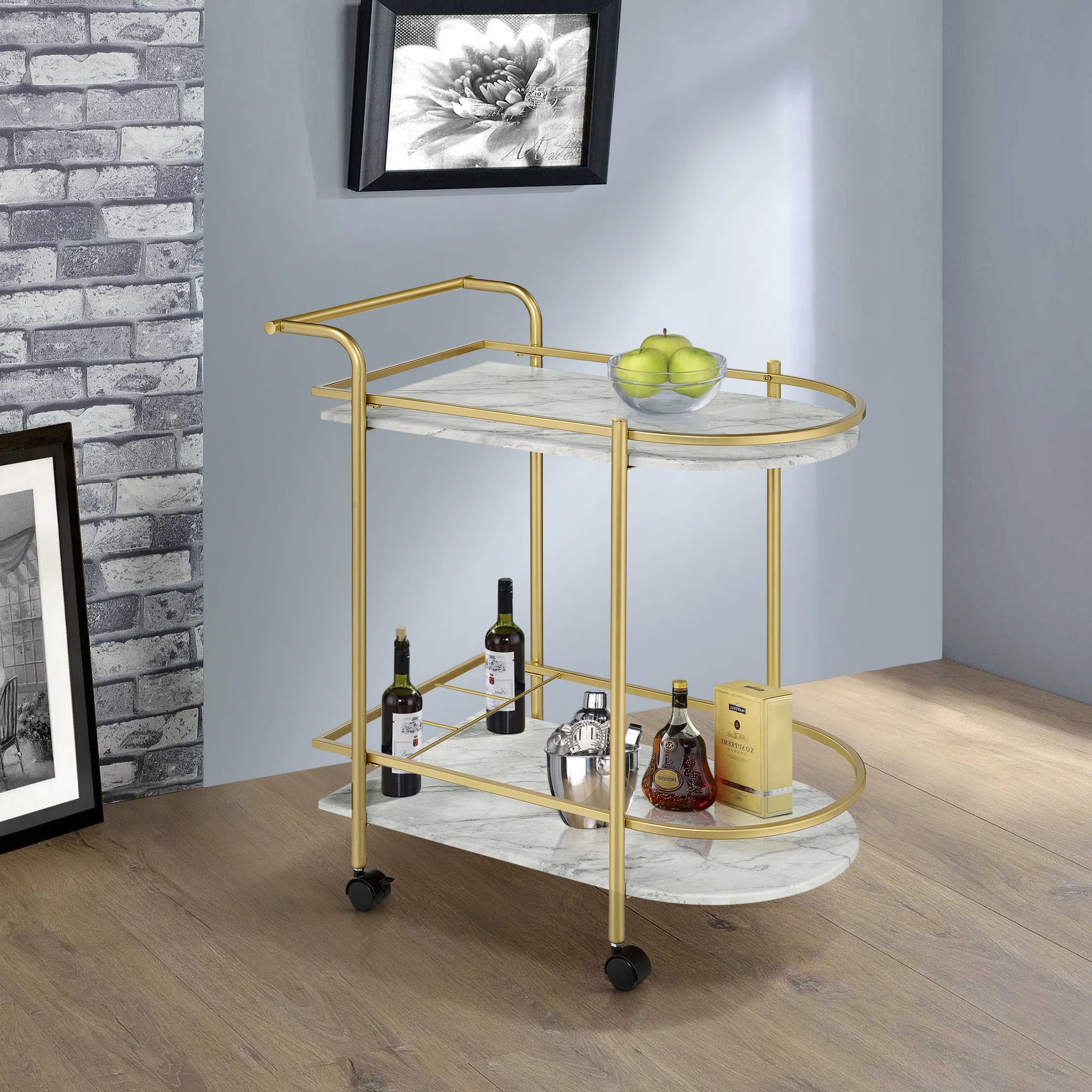 Bertalan Metal Bar Cart | Wayfair North America