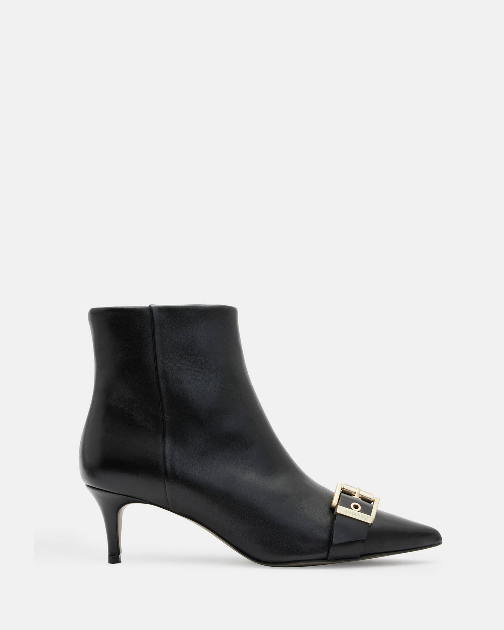 Rebecca Pointed Toe Leather Buckle Boots | AllSaints US