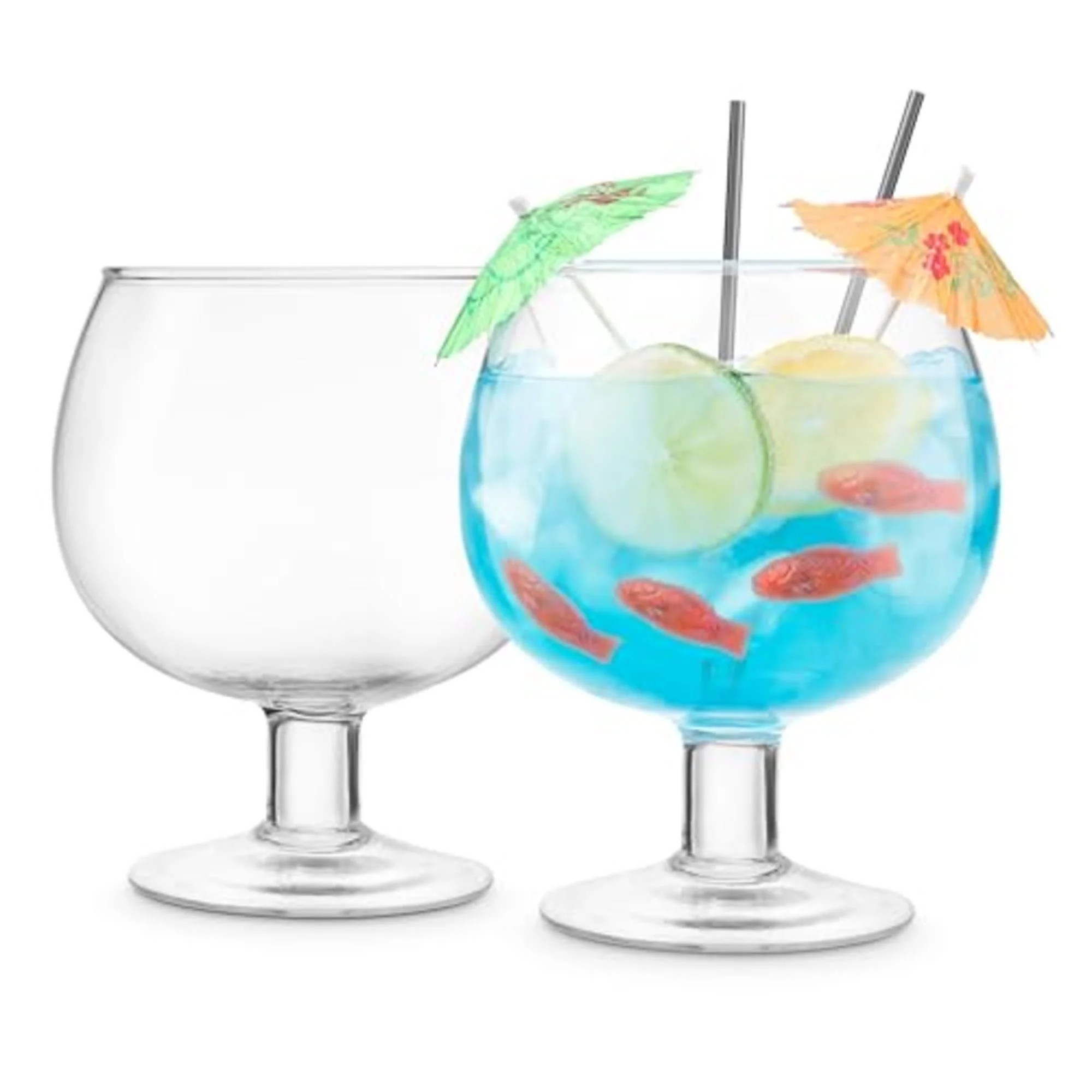 Final Touch Fishbowl Glass, Set of 2 - Extra Large Novelty Cocktail Cups for Oversized Margaritas... | Walmart (US)