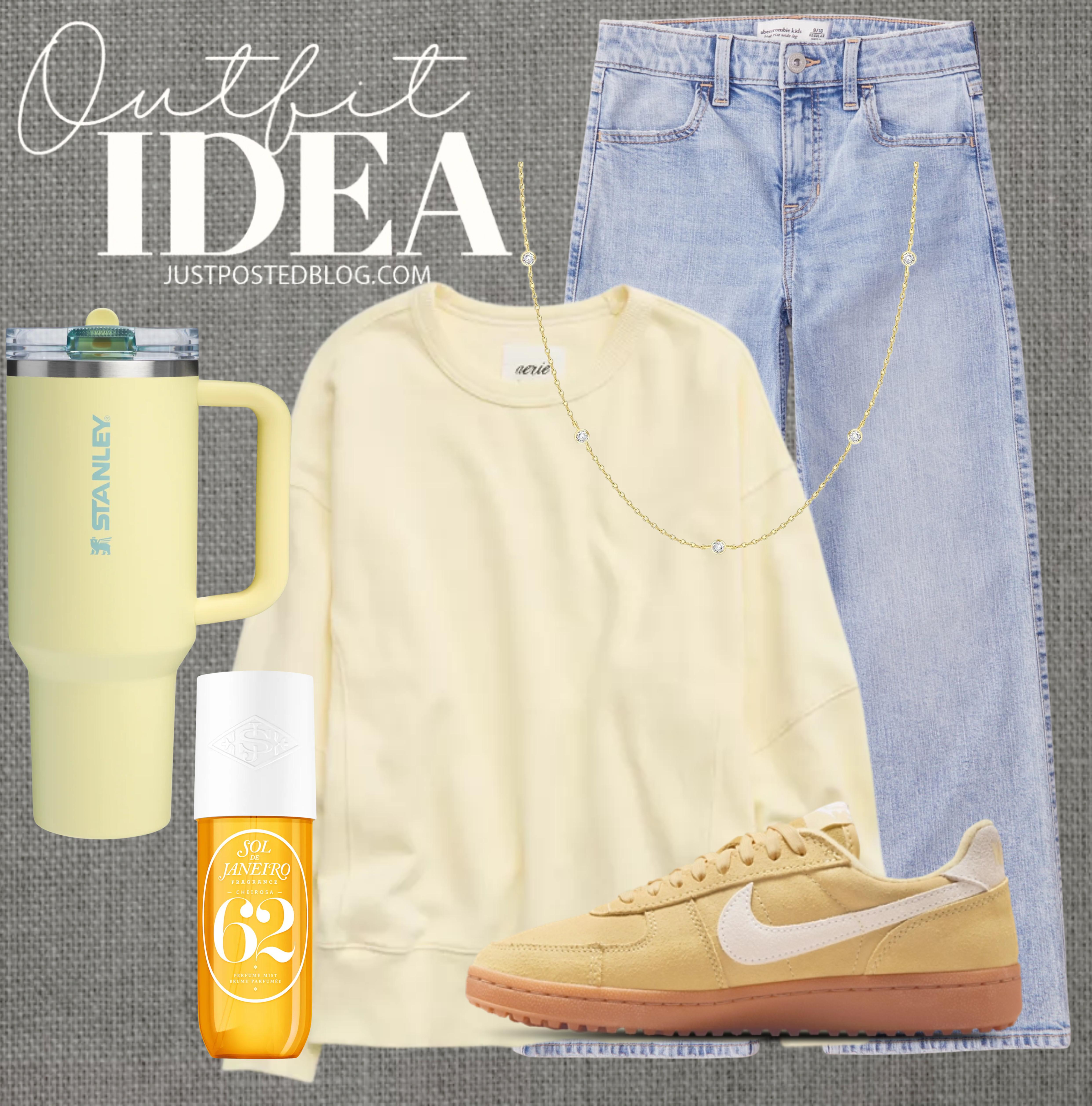 I LOVE butter yellow!!! This is such a cute outfit for tweens and teens!! This is a women's sweatshirt! 

 