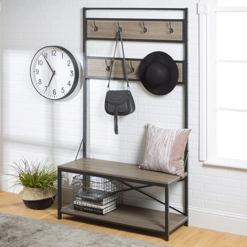 Everheart Hall Tree 40'' Wide with Bench and Shoe Storage | Wayfair North America
