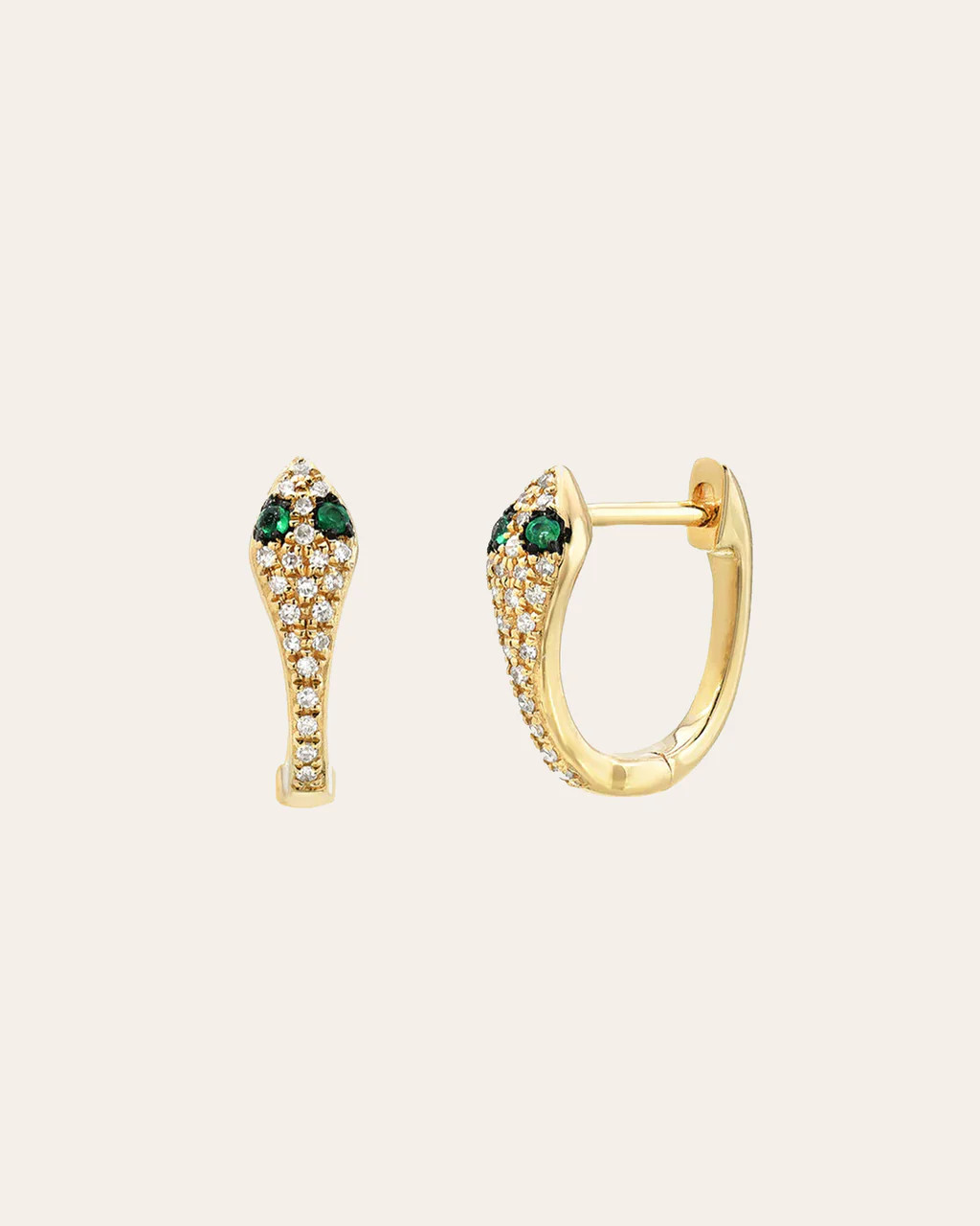 Diamond Snake Huggie Earrings | Zoe Lev Jewelry