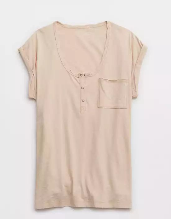 Aerie Oversized Henley T-Shirt | American Eagle Outfitters (US & CA)