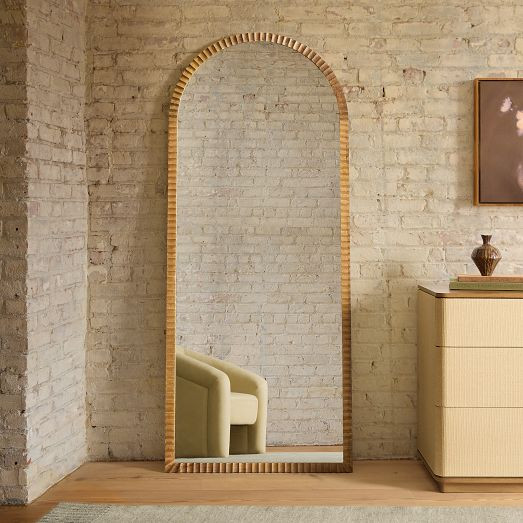 Frida Fluted Wood Floor Mirror | West Elm (US)