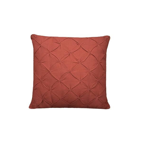 18" x 18" Diamond Tuck Rust Solid Woven Square Throw Pillow | Bed Bath & Beyond