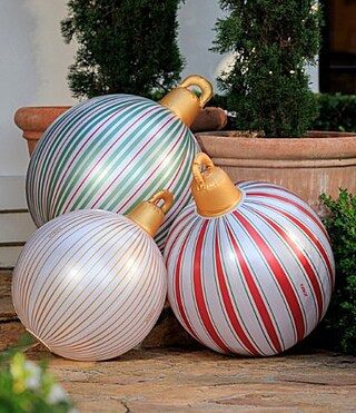 Funboy LED Vintage Stripe Inflatable Holiday Ornaments Set of 3 | Dillard's