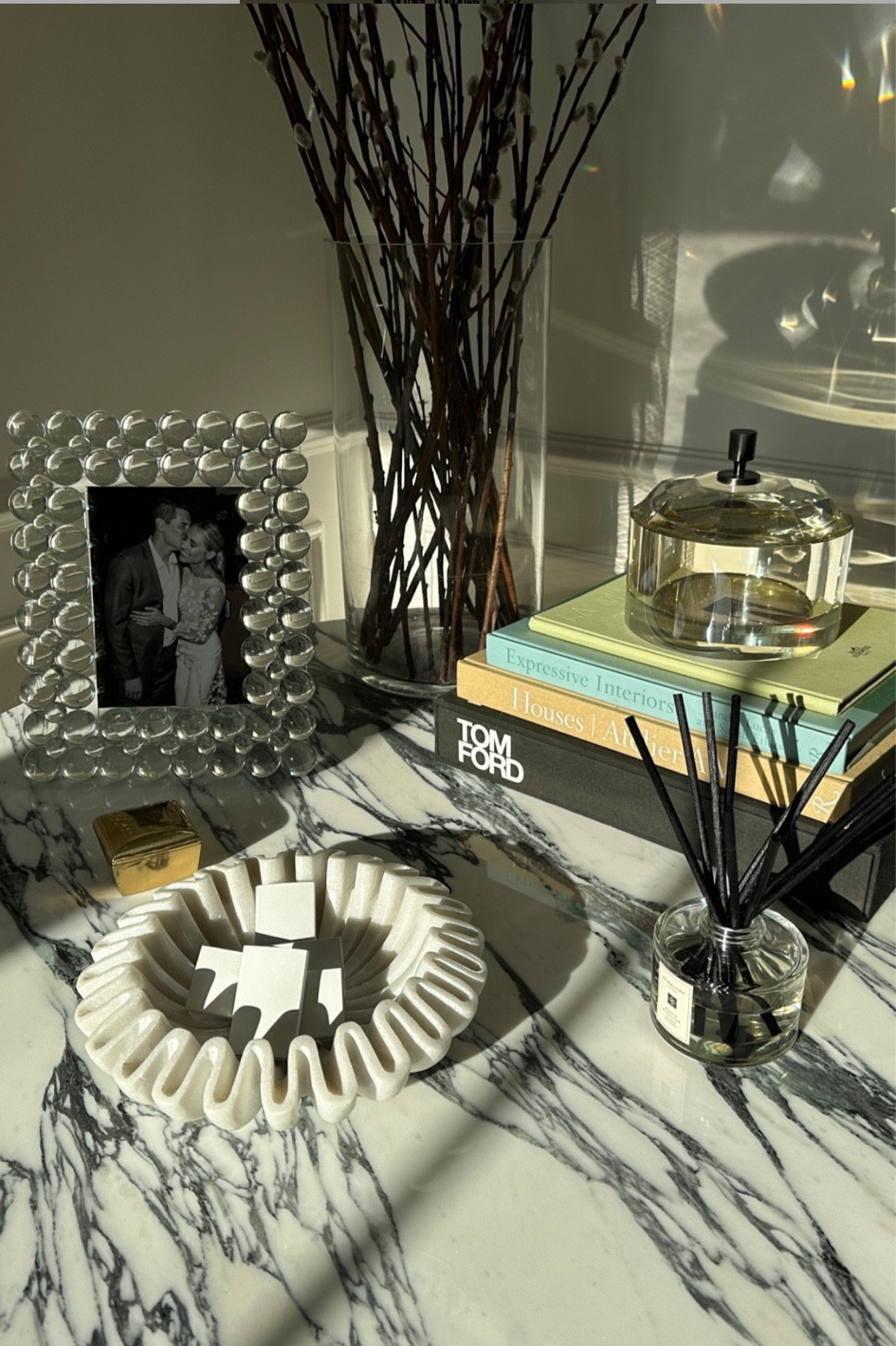 Marble table was custom
Little gold box is vintage find
Fluted marble bowl is 9”
Linked similar for what I could find! 

#LTKhome #LTKfindsunder100 #LTKstyletip