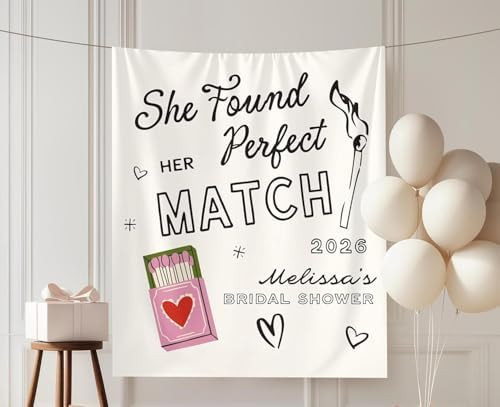 QUYNHANH Personalized She Found Her Match Bachelorette Tapestry, Custom Bach Club Bachelorette Pa... | Amazon (US)