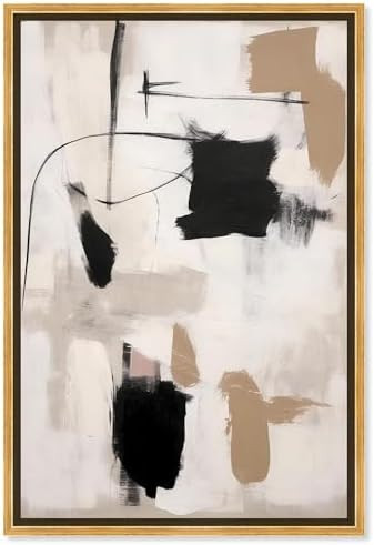 Strings in Abstraction Canvas Muted Abstract Wall Art, Gold Frame, 36" x 54" | Amazon (US)