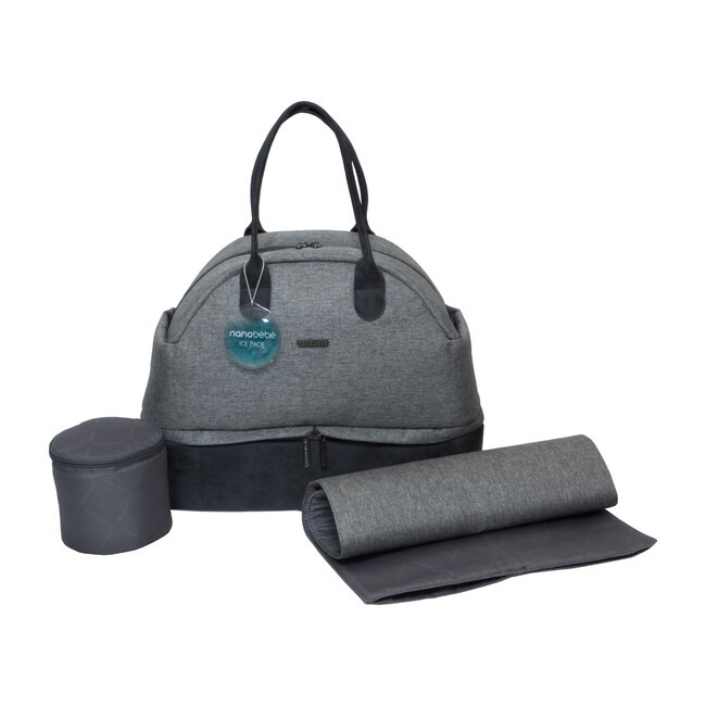 Diaper Bags Duet Diaper Bag w/ Changing Mat and Travel Cooler (Grey) Nanobebe Maisonette | Maisonette