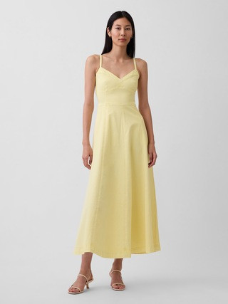 Denim Seamed Corset Maxi Dress | Gap (US)