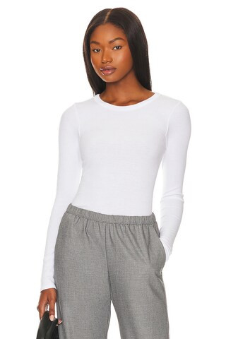 Enza Costa Silk Knit Long Sleeve Crew in White from Revolve.com | Revolve Clothing (Global)