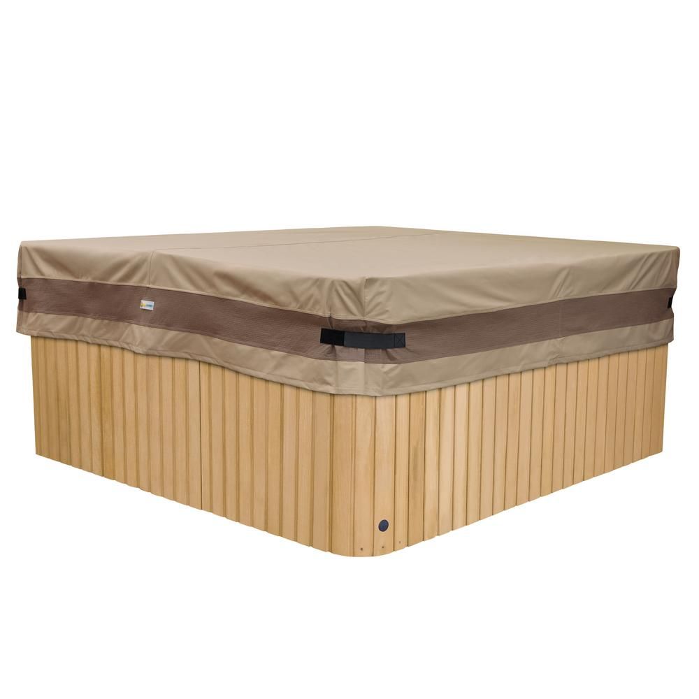 Duck Covers Elegant 88 in. L x 88 in. W x 14 in. H Square Hot Tub Cover Cap | The Home Depot