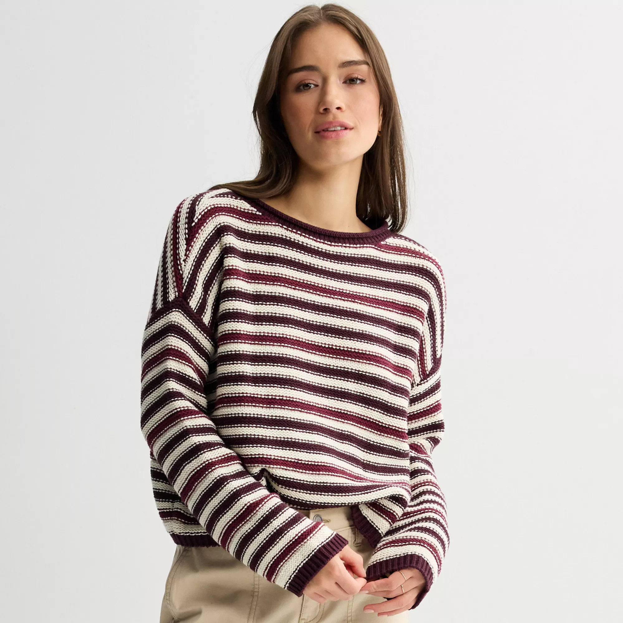 Juniors' SO® Textured Boatneck Sweater | Kohl's