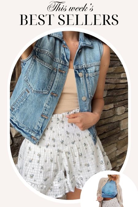 These are THE CUTEST shorts from Free People!
Floral shorts, Free People shorts, spring outfit, casual outfit denim vest, neutral tank 

#LTKfindsunder100 #LTKstyletip #LTKSeasonal