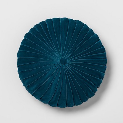 Teal Pleated Velvet Round Throw Pillow - Opalhouse™ | Target