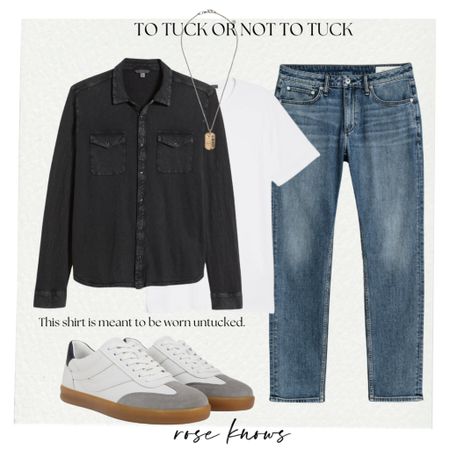A shirt not to tuck 
Very cool from John varvados and r and b jeans for the win! 

#LTKGiftGuide #LTKStyleTip #LTKMens