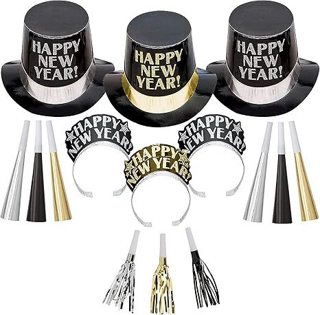 amscan Midnight Elegance Black, Gold and Silver 2022 New Year's Eve Party Decorations Supplies fo... | Amazon (US)