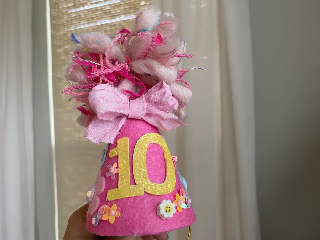 Pink and Bright Yellow Daisy Birthday Hat Retro Whimsical - Etsy | Etsy (US)