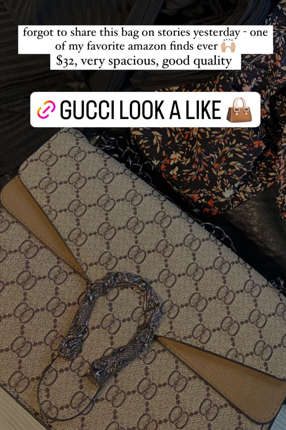 Gucci dupe, purse find, affordable purse, amazon find, Gucci Dionysus, trendy fashion

#LTKstyletip #LTKunder50 #LTKitbag