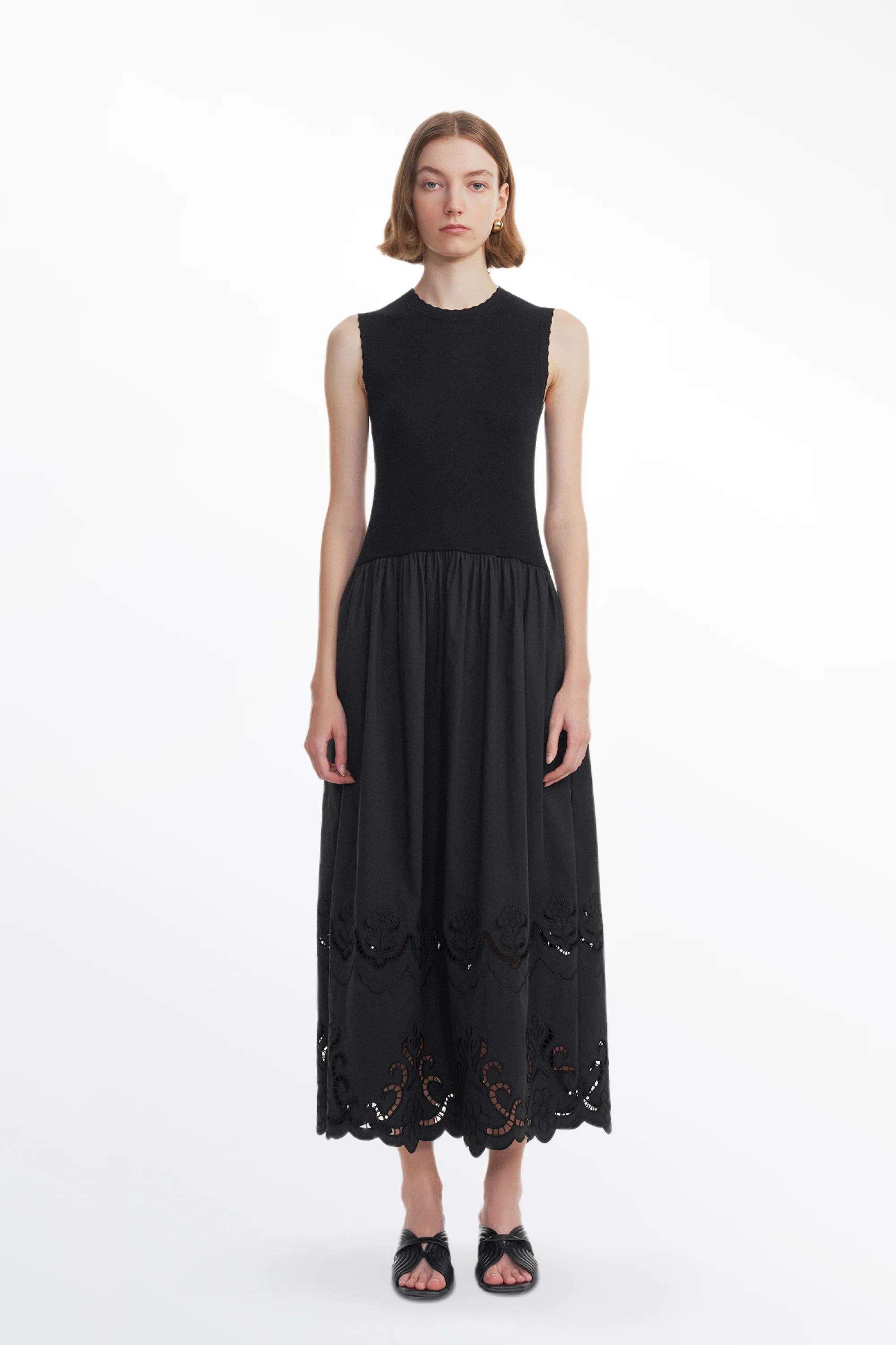 Amy Embroidered Dress in Mulberry Silk Blend | Fabrique