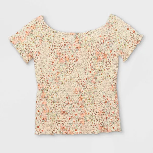 Girls' Smocked Short Sleeve Top - art class™ | Target