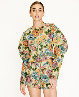 Women's Cambria Floral Zipper-Front Jacket | Macy's