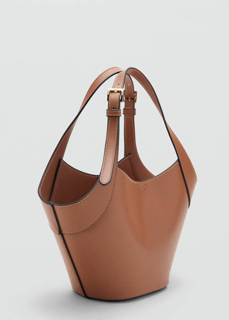 Medium faux-leather shoulder bag leather - Woman - One size - MANGO | Mango (US/MX/AU)