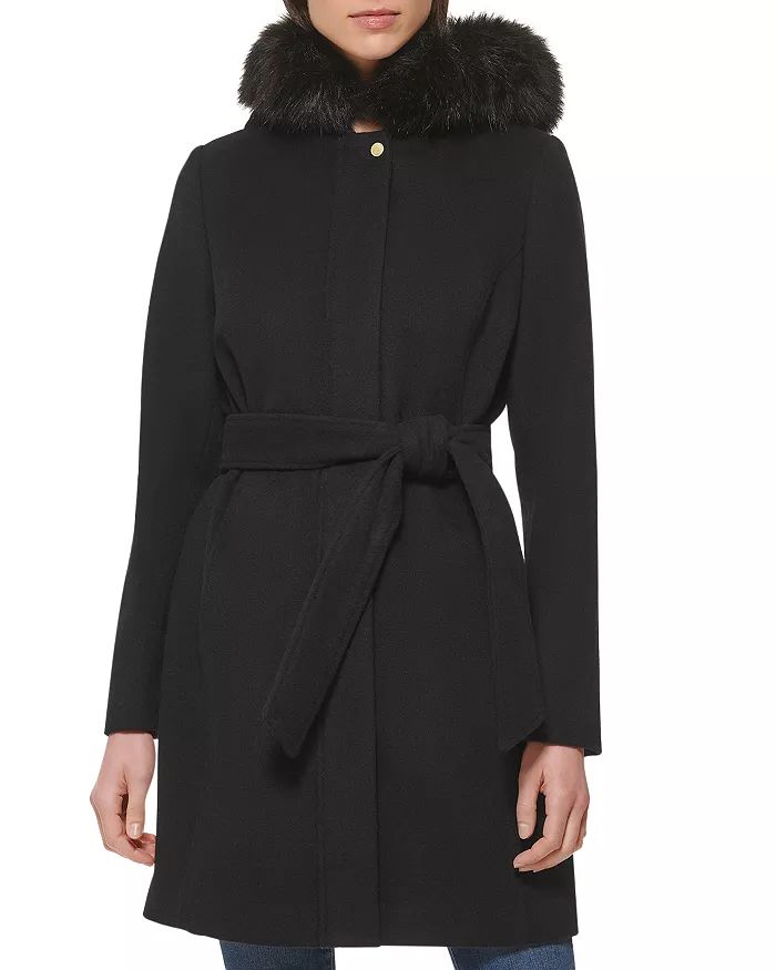 Faux Fur Trimmed Belted Coat | Bloomingdale's (US)