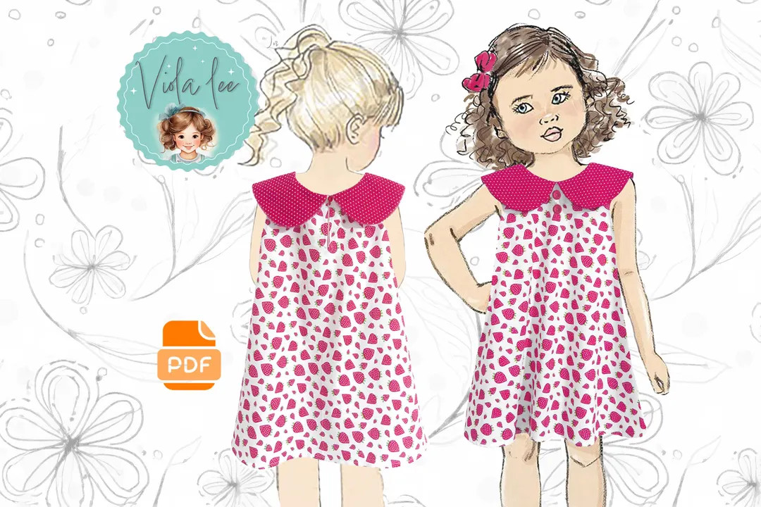 Girls Dress With Peter Pan Collar PDF Sewing Pattern. Toddler & Girls Sizes 2-8. Instant Digital ... | Etsy (US)