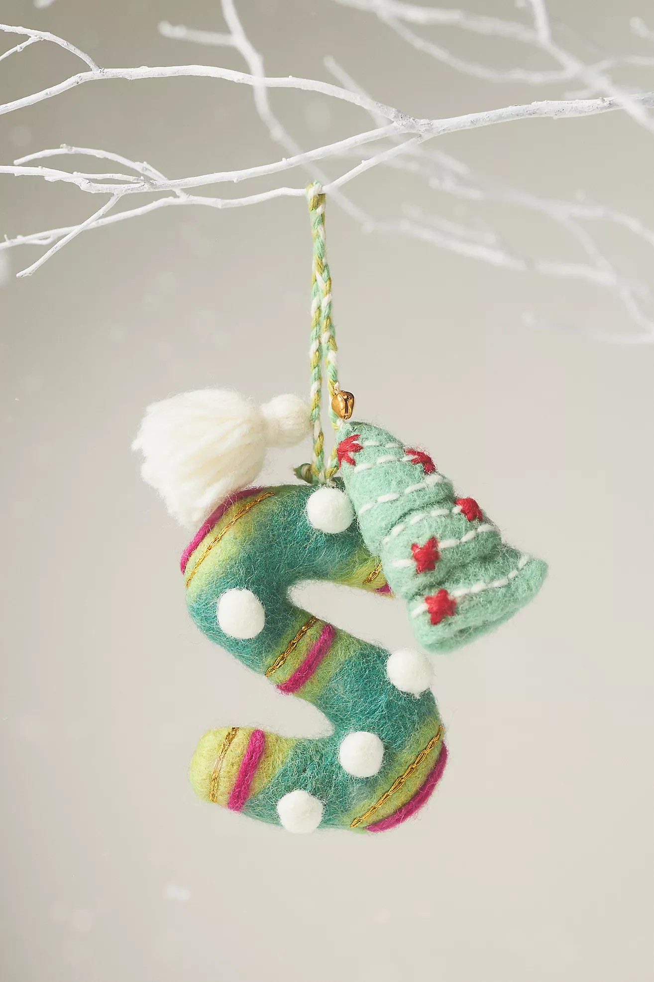 Jolly Monogram Ornament | Anthropologie (US)