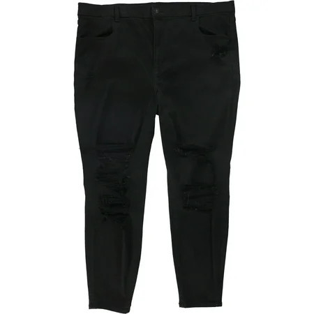 American Eagle Womens Distressed Jeggings Black 0 Short | Walmart (US)