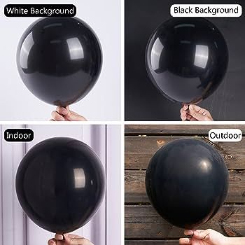 PartyWoo Black Balloons, 140 pcs Matte Black Balloons Different Sizes Pack of 18 Inch 12 Inch 10 ... | Amazon (US)