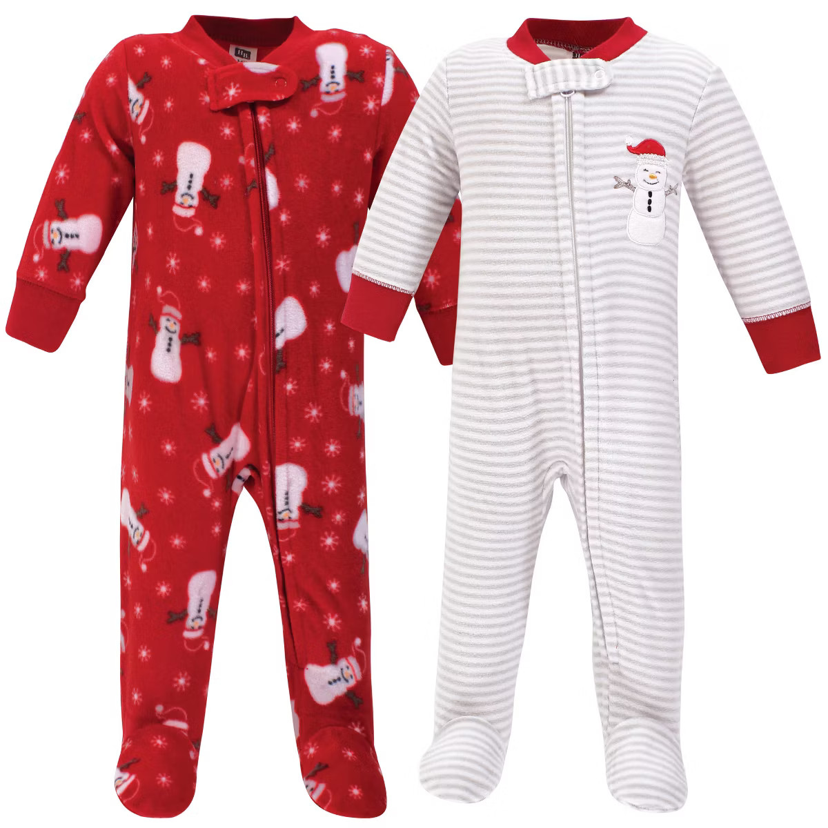 Hudson Baby Baby Fleece Zipper Sleep and Play 2pk, Santa Snowman | Target