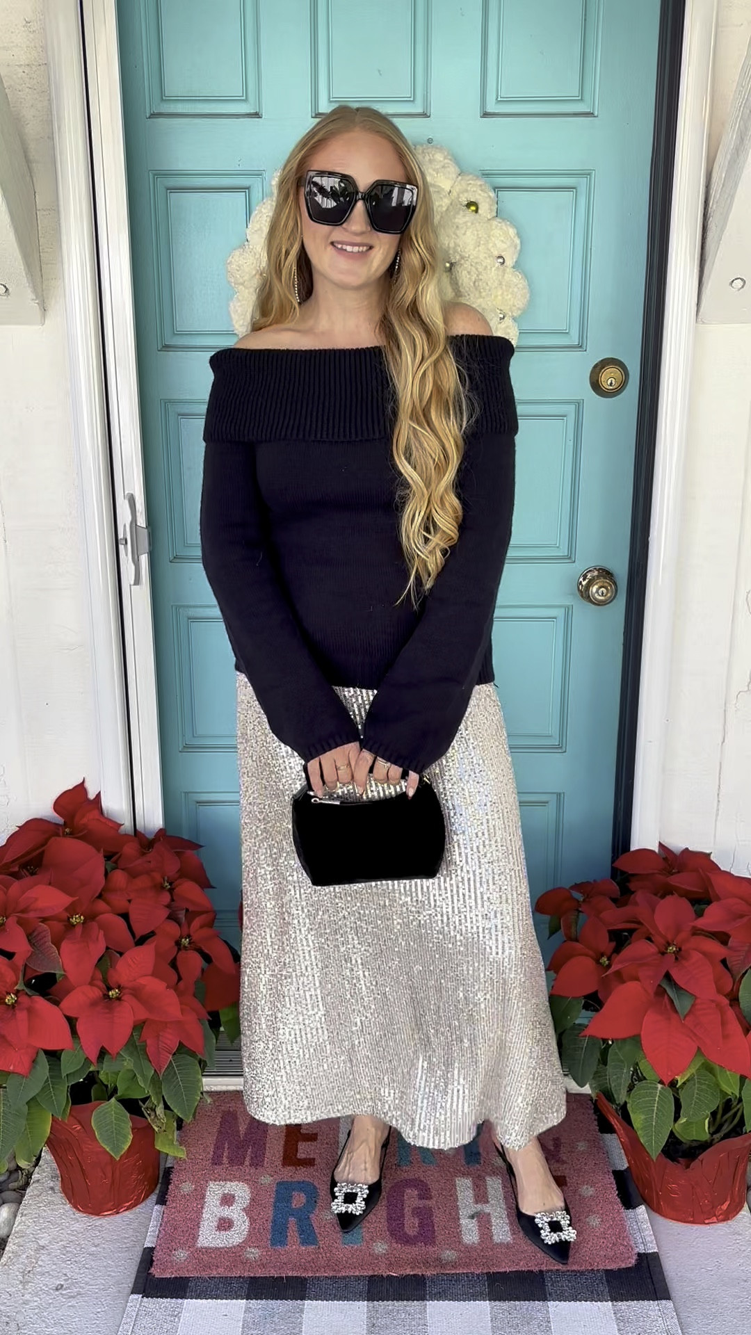New Year’s Eve outfit idea 🎉 Sequin maxi skirt and off the shoulder top plus sparkly heels and bow earrings 🎀 


Wearing M in skirt and sweater at 150 lbs and 5’7” for reference. Shoes fit TTS and are just gorgeous! 

Sequin skirt, red sweater, festive outfit, silver purse, silver heels, New Year’s Eve outfit, Christmas party outfit, holiday party look, festive outfit, holiday look, Christmas dress, festive Christmas outfit, Christmas skirt, Christmas style, Christmas look, holiday style, holiday outfit, holiday look, Amazon holiday style, Target holiday funds, Target Christmas outfit, Target holiday outfit, fuzzy cardigan, holiday style, Christmas style, Christmas Eve look

#LTKHoliday #LTKSeasonal #LTKParties
