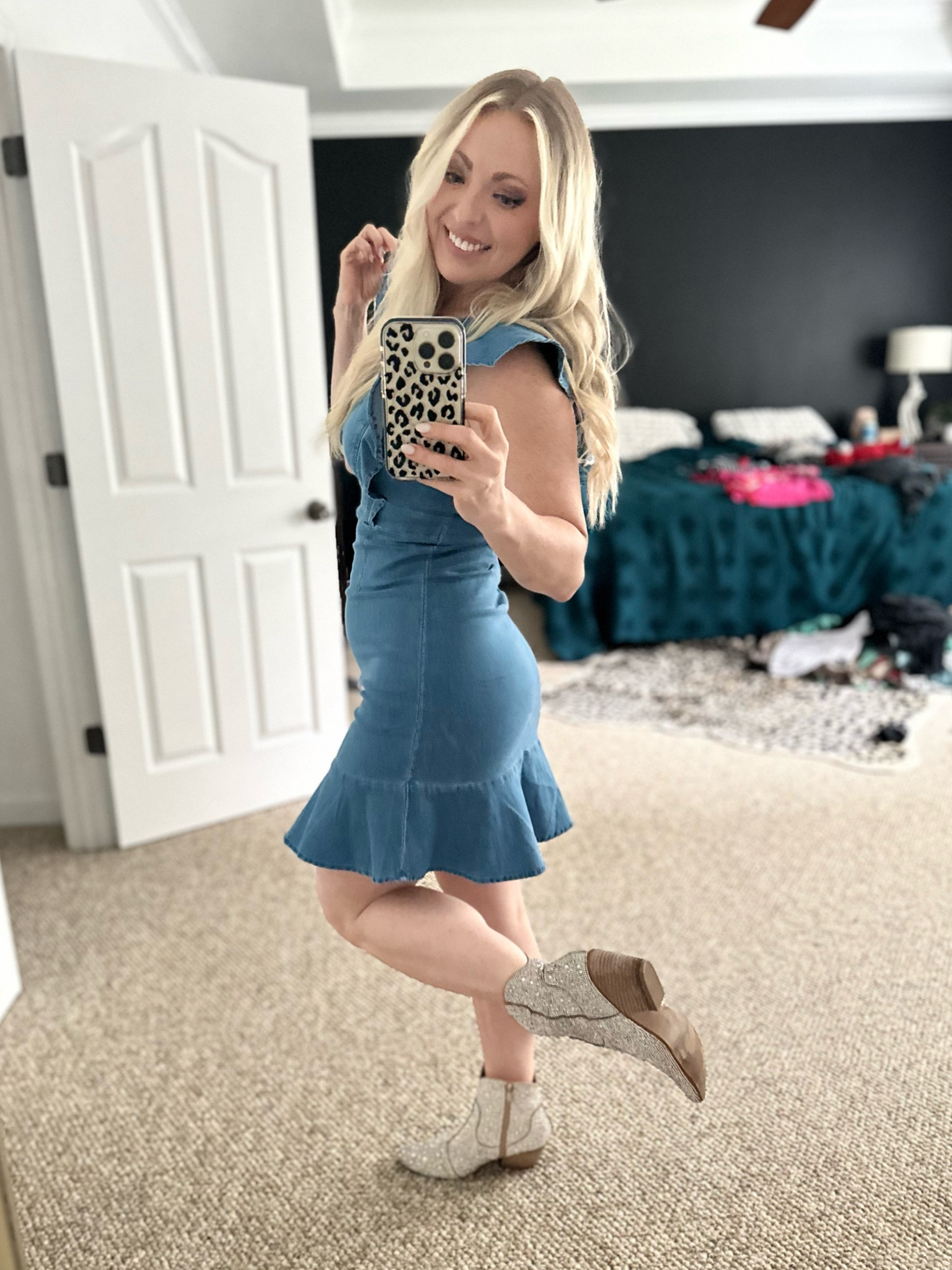 Summer Country Concert perfection!! I bought this cute stretchy denim number for a fun outdoor concert! These rhinestone boots can do no wrong… everyone needs a pair. 

#LTKFestival #LTKshoecrush #LTKSeasonal