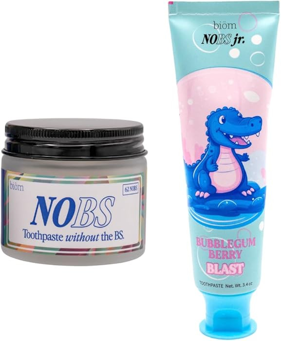 NOBS (No Bad Stuff) Toothpaste Tablets (1 Month) & NOBS Jr Bundle - Nano Hydroxyapatite, Fluoride... | Amazon (US)
