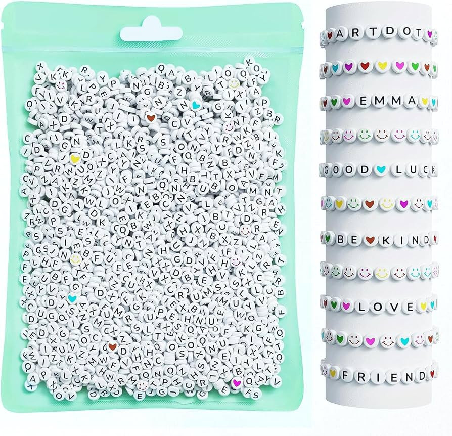 ARTDOT 800 Pieces Assortment Letter Beads for Friendship Bracelets Making Kit, 28 Styles Jewelry ... | Amazon (US)