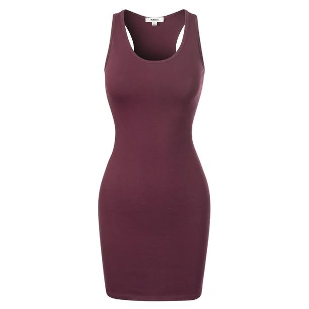 MixMatchy Women's Fitted Sleeveless Sexy Bodycon Round Neck Mini Dress - Walmart.com | Walmart (US)